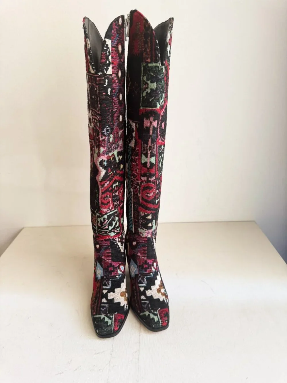 JESSICA SIMPSON JS-RAVYN Tapestry Canvas Boho Southwestern Tall Boots 5